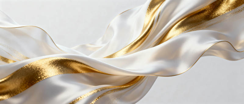 金丝白绸飘逸图片