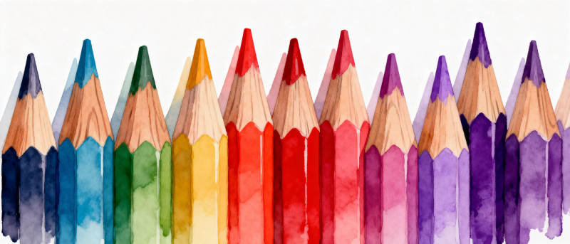 彩色铅笔排列图片
