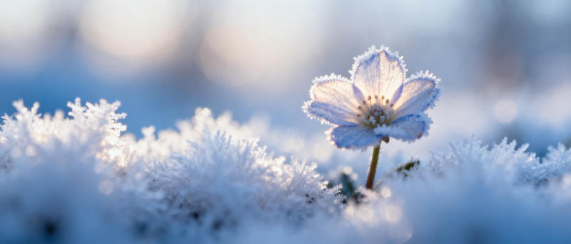 雪中绽放的花图片