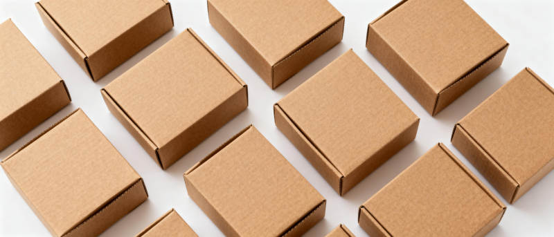 整齐排列的纸盒图片