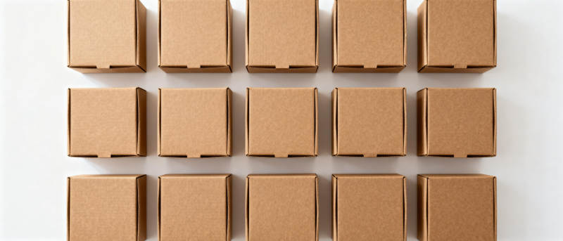 整齐排列的纸盒图片