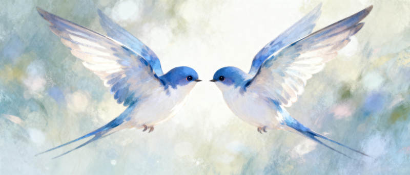 双燕翩飞共舞图片