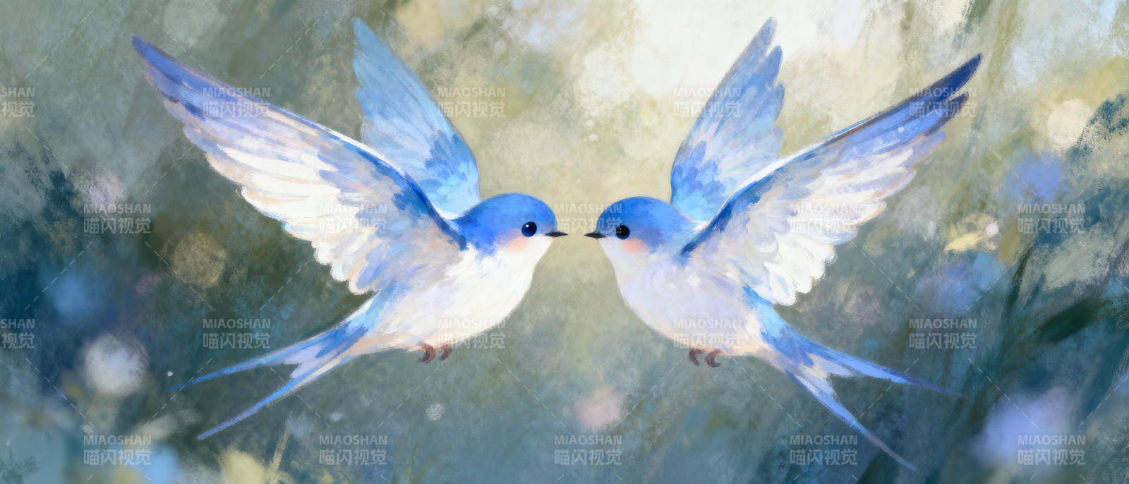 双燕比翼齐飞图片