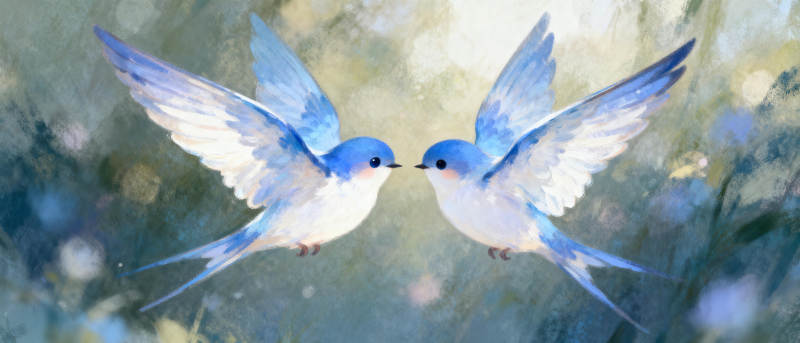 双燕比翼齐飞图片