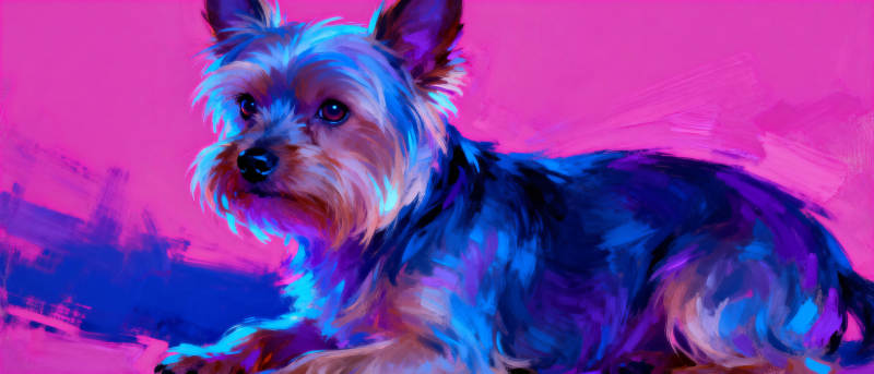 炫彩约克夏图片