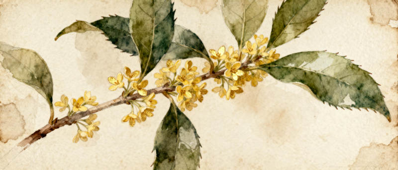 桂花枝头绽放图片