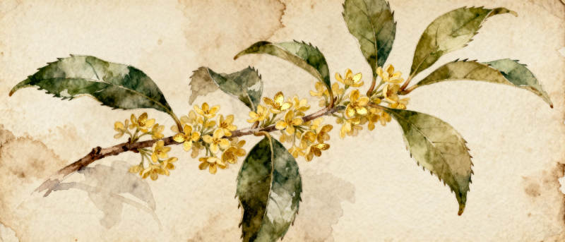 桂花枝头绽放图片