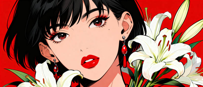 红唇白莲 魅惑如诗图片