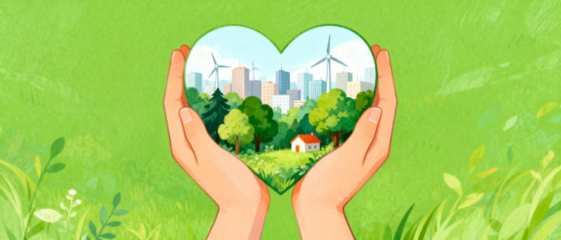 绿色城市 心手相护图片