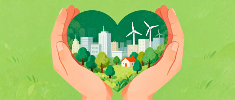 绿色城市 心手相护图片