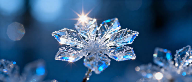 晶莹雪花闪烁光芒图片