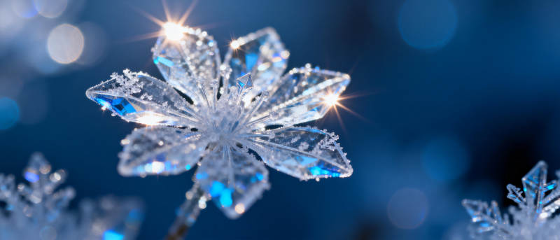 晶莹雪花绽放图片