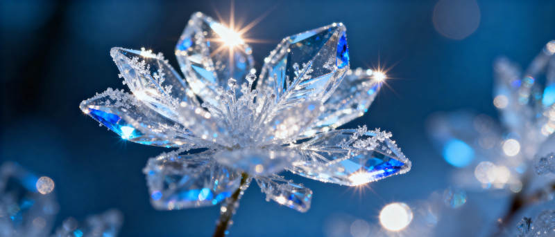 晶莹雪花绽放图片