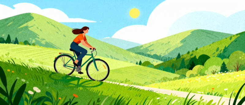 骑行山间美景图片