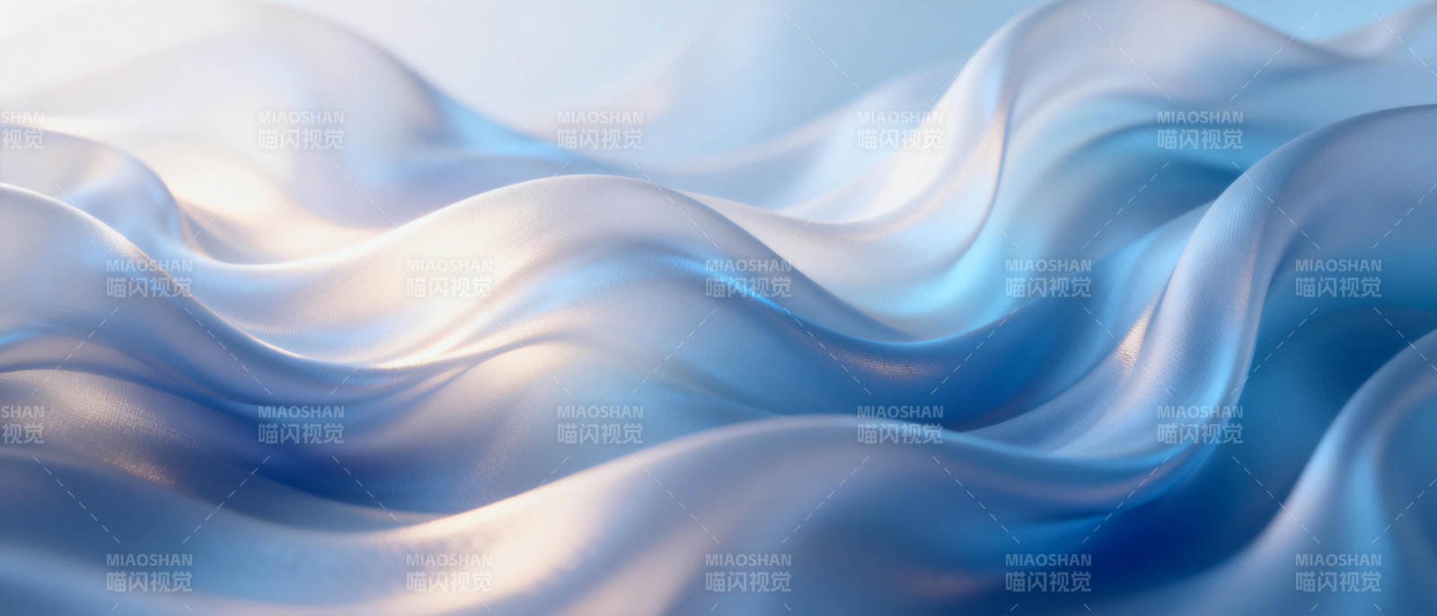 流动的蓝色绸缎图片