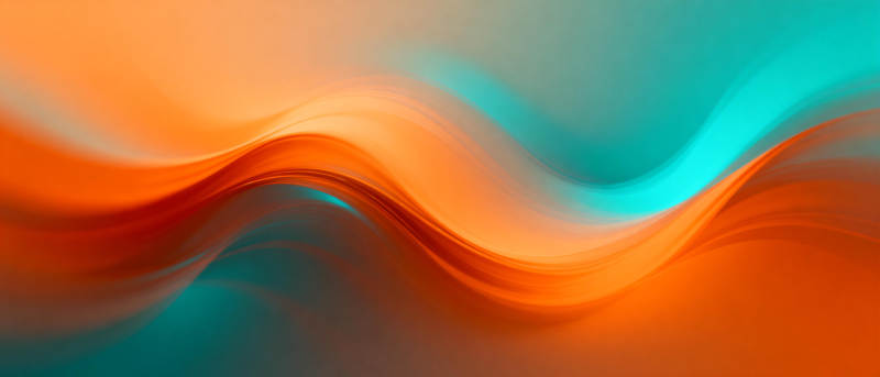 橙蓝波浪交织图片