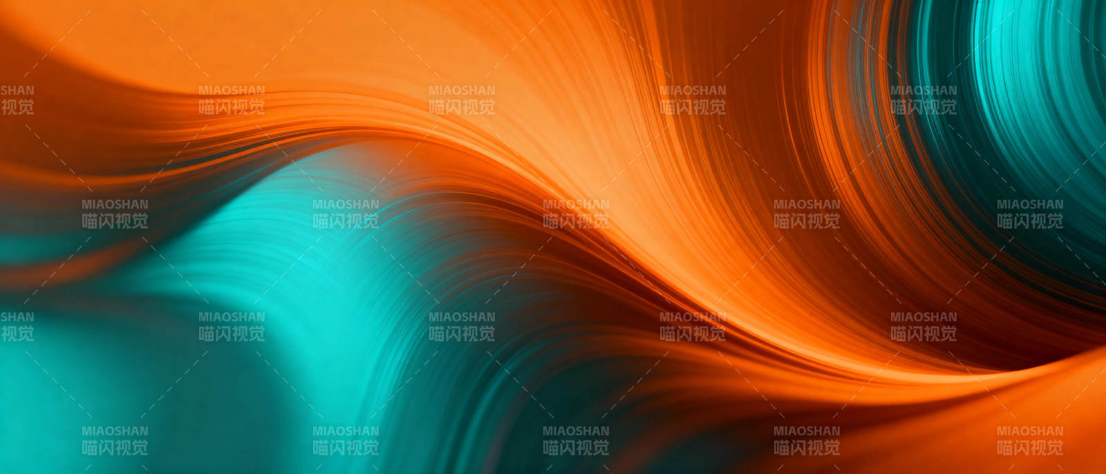 橙蓝流光图片