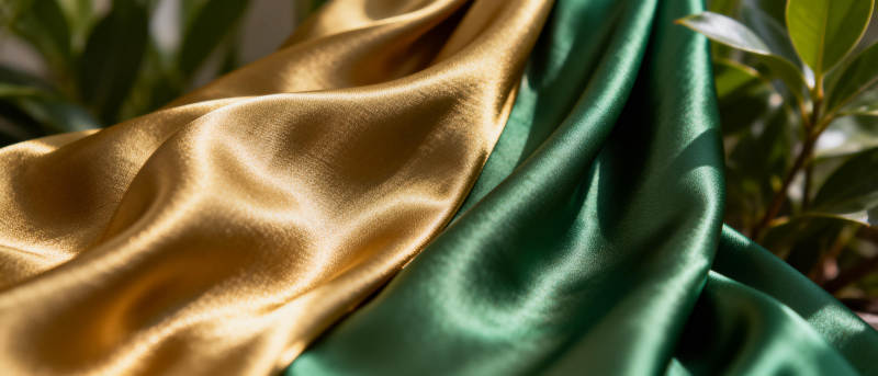 金绿绸缎交织图片