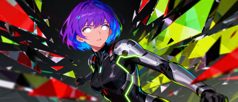 紫发少女破界而出图片