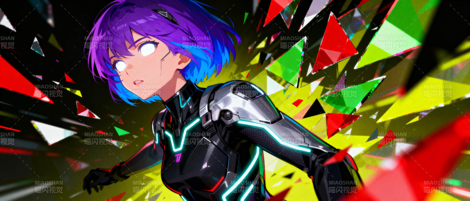 紫发少女破界而出图片