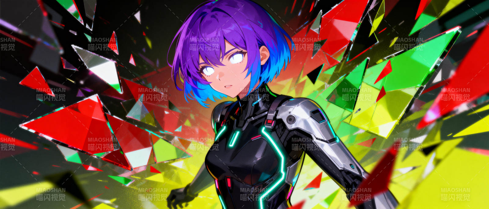 紫发少女破界而出图片