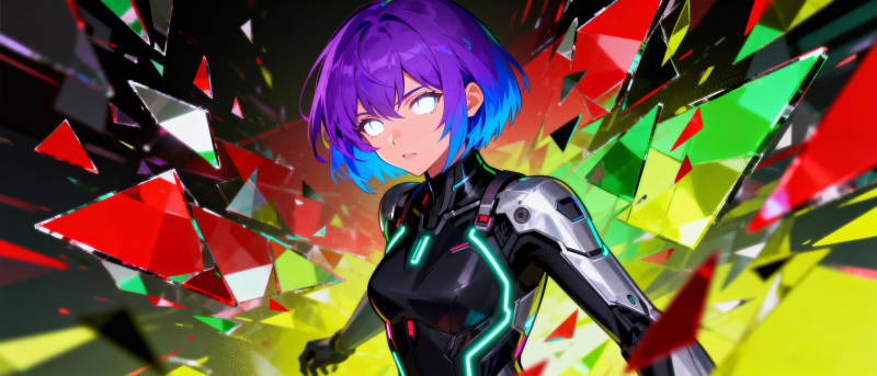 紫发少女破界而出图片