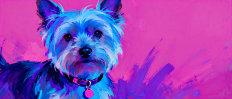 炫彩小狗肖像图片