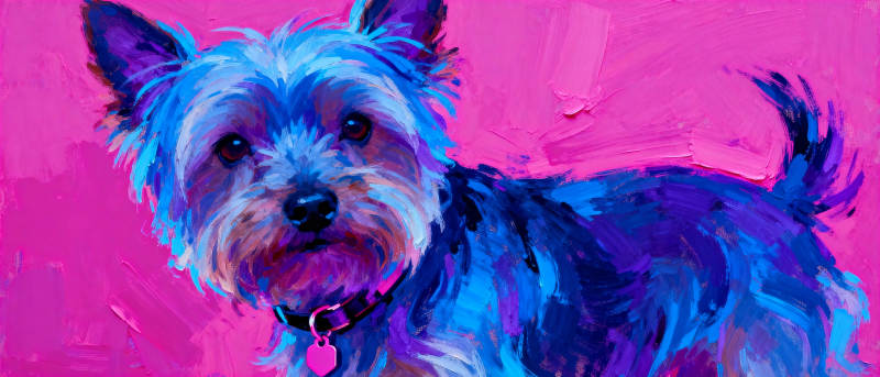 炫彩约克夏图片