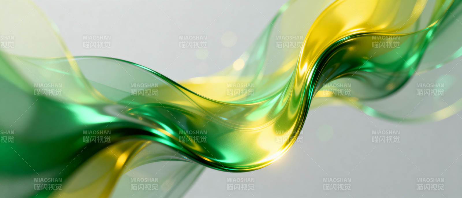 绿黄交织的流动之美图片