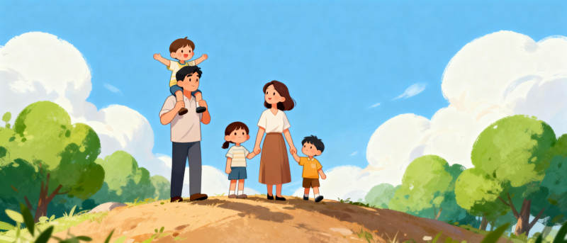 幸福一家出游图片