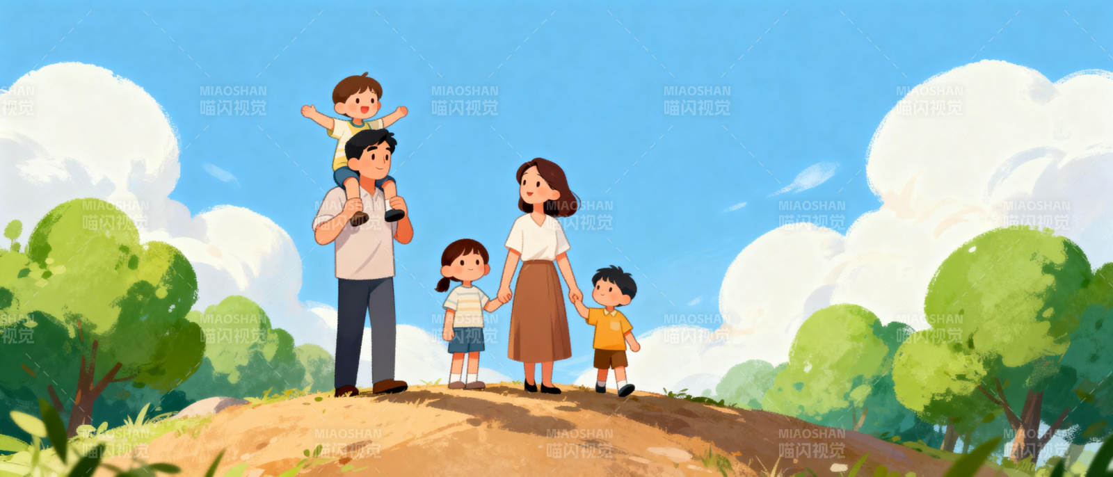 幸福一家出游图片