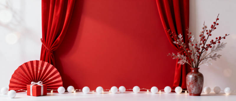 红幕贺岁迎新景图片