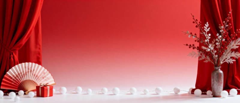 红幕礼盒迎新春图片