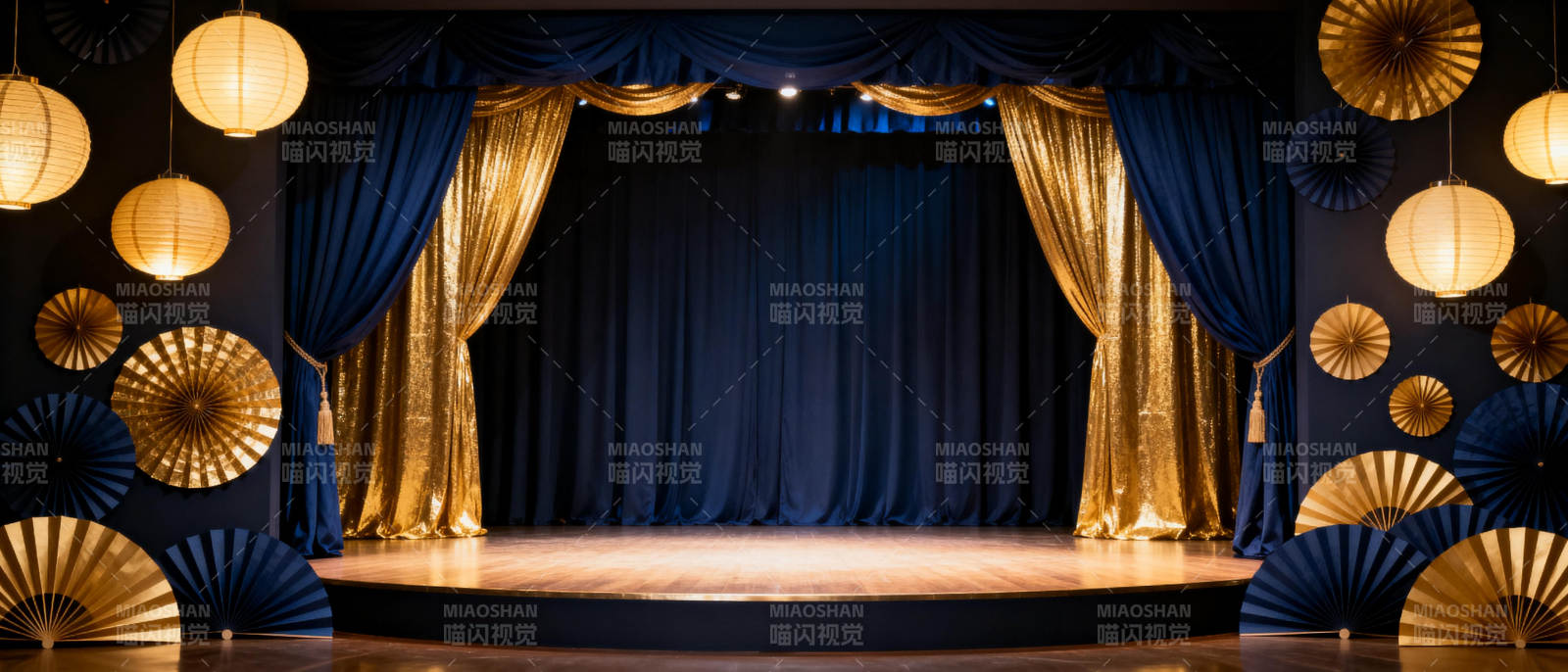 舞台幕布灯光装饰图片