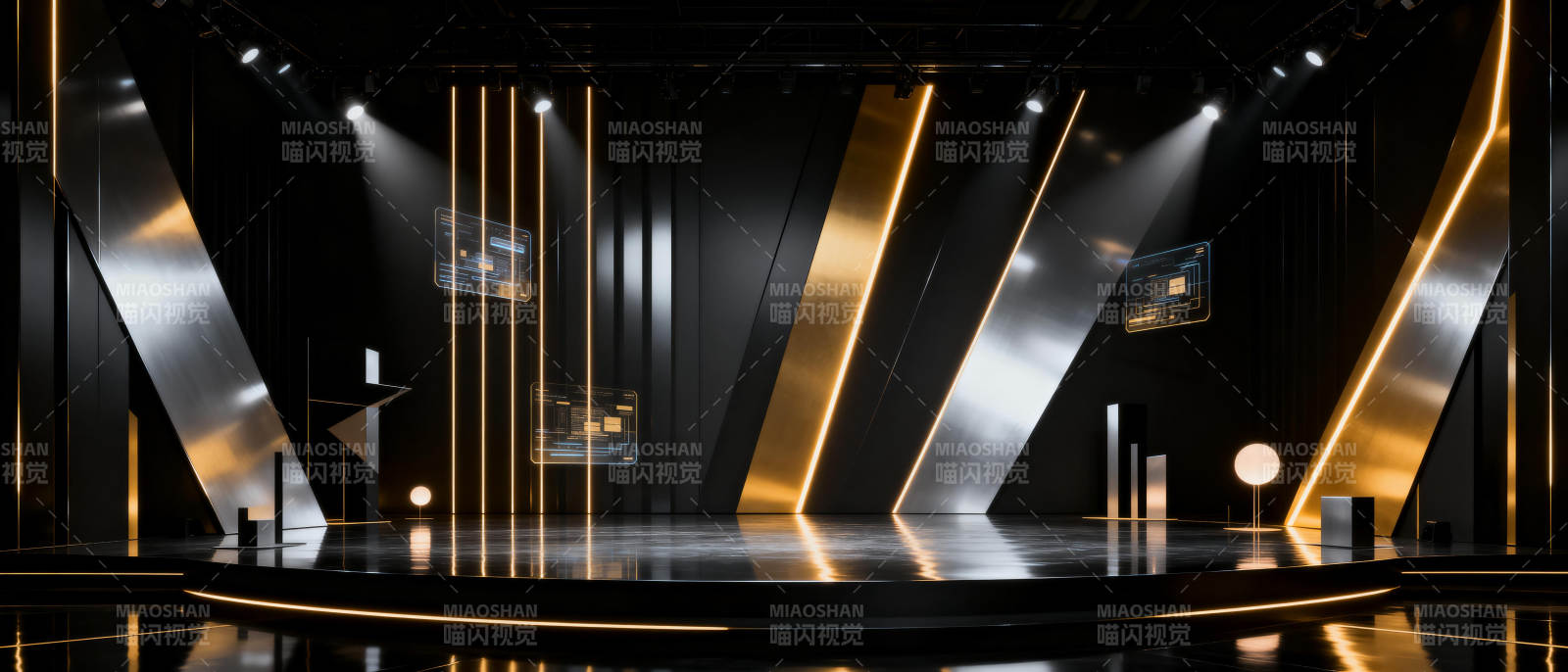 未来舞台光影交错图片