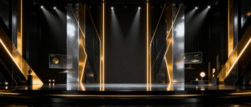 金色舞台光影交错图片