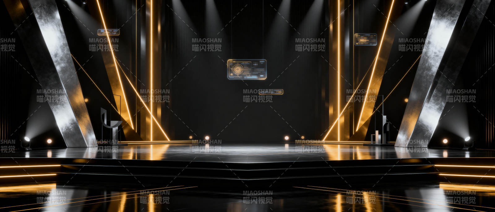 未来舞台光影交错图片