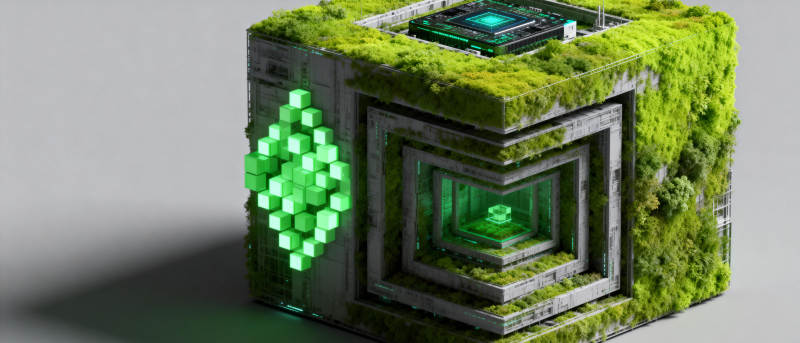 绿植立方体科技装置图片