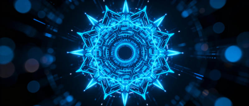 蓝色星芒科技图案图片