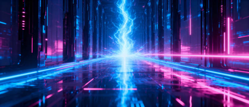 霓虹电光隧道图片