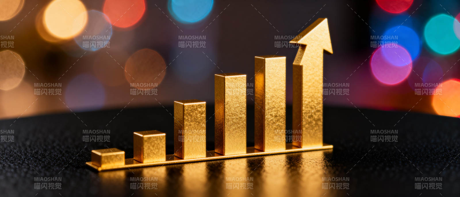 金色增长箭头图图片