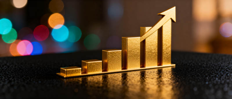 金色增长图表图片