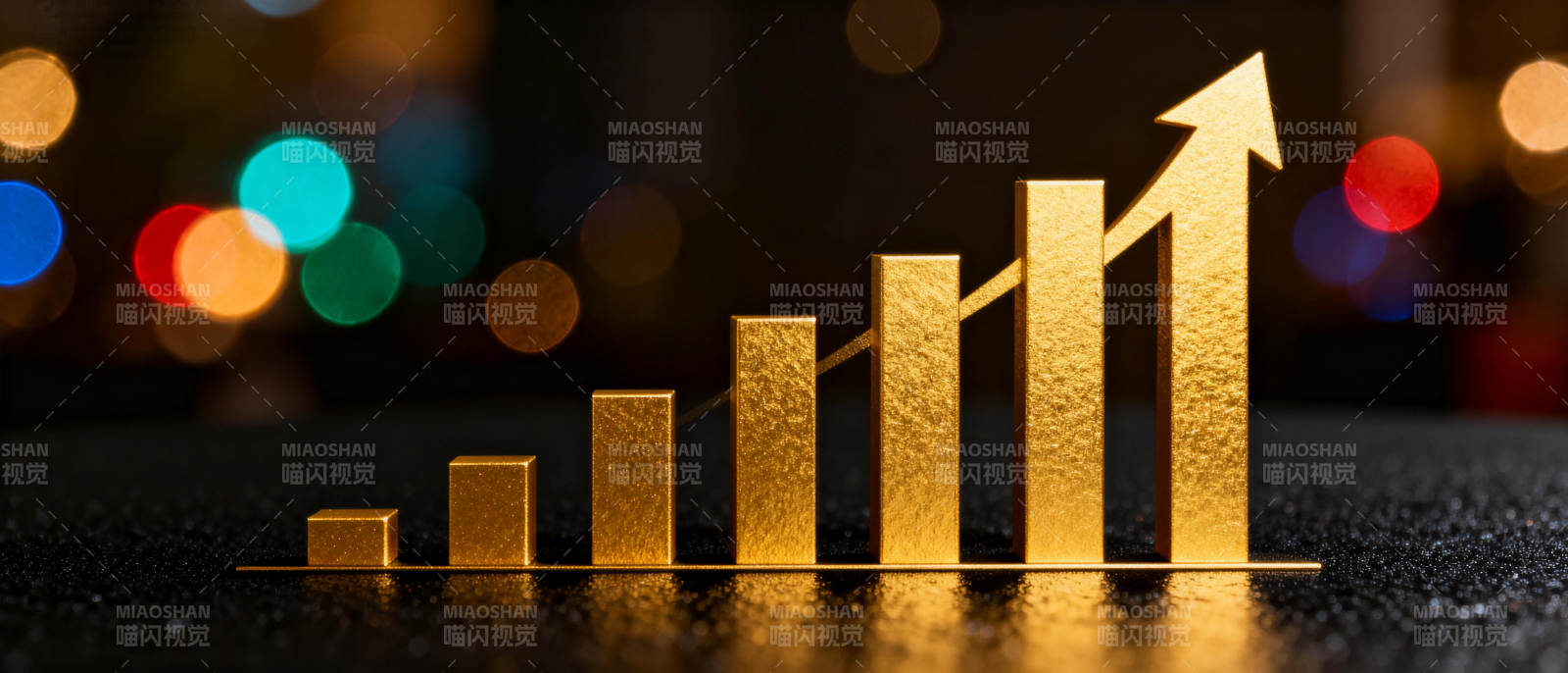 金色增长箭头图片