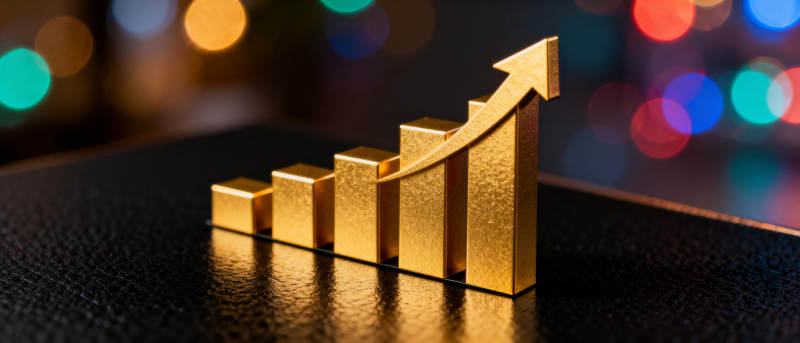 金色增长箭头图片