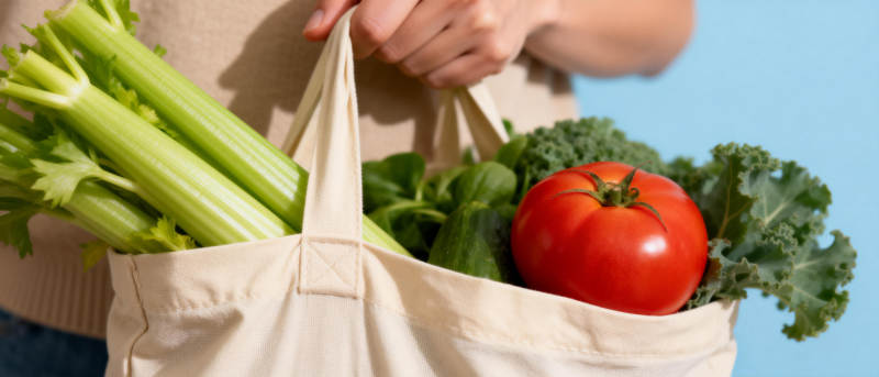 新鲜蔬菜购物袋图片