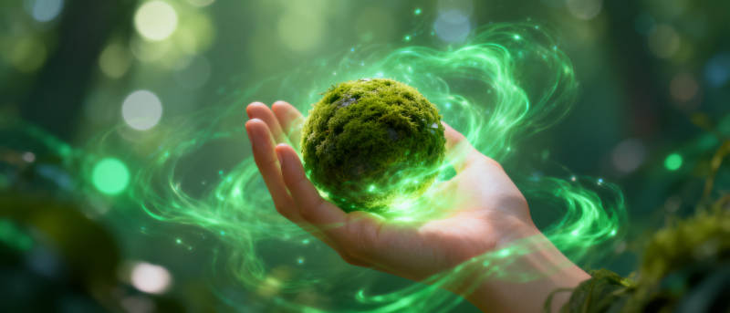 掌中绿球 生机盎然图片