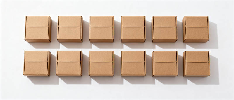 整齐排列的纸盒图片
