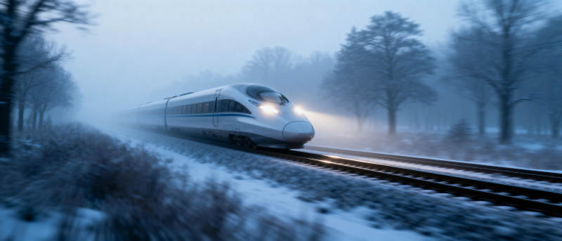 雪夜疾驰的列车图片