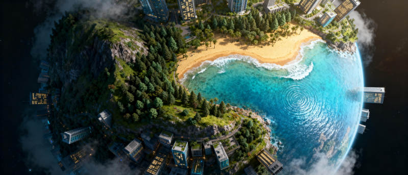 星球上的海滨城市图片