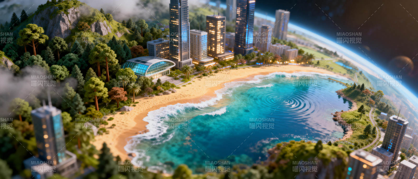 未来海滨城市图片